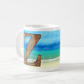 Mug LETTRE MONOGRAPHIQUE INITIALE EN BOIS Z Beach Océa (Devant gauche)