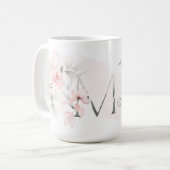 Mug LETTRE MONOGRAPHIQUE M Rose rose pâle (Devant gauche)