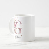 Mug LETTRE MONOGRAPHIQUE MOULAIRE ROSE Rose DOUCE G (Devant gauche)