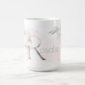 Mug LETTRE MONOGRAPHIQUE ROSE BLANCHE Délicate R (Centre)