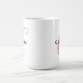 Mug Lettre monographique rose personnalisée C Nom pers (Centre)