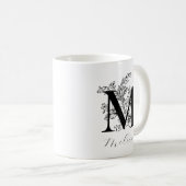 Mug LETTRE MONOGRAPHIQUE vintage M Nom (Devant droit)