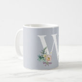 Mug Lettre monographique W Floral Personnalisée (Devant gauche)
