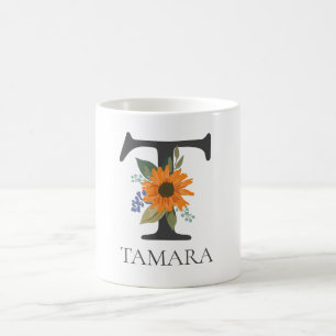 Mug LETTRE MONOMOBILE Florale Moderne Personnalisable