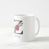 Mug LETTRE MONOMOBILE Florale Moderne Personnalisable  (Devant droit)
