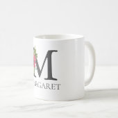 Mug LETTRE MONOMOBILE Florale Moderne Personnalisable  (Devant droit)