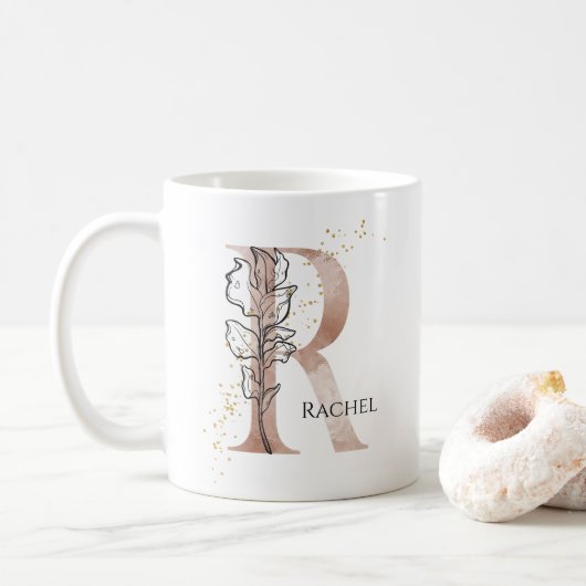 Mug LETTRE MORALE INITIALE R BOHON Personnalisée (Avec donut)