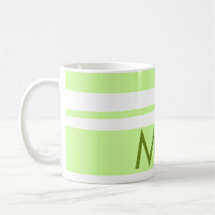 Mug LETTRE motif grecque néon rayures vertes