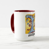 Mug LETTRE MOYENNE BLEUE ET ROUGE IVÉE Illuminée I (Devant gauche)