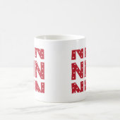 Mug Lettre N - Étoiles de blanc sur rouge foncé (Centre)