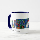 MUG LETTRE NOËL W / PÈRE NOËL RED RIBBON MONOGRAM (Devant gauche)