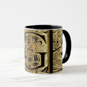 MUG LETTRE NOIRE ET OR G CAFÉ BOUGIE (Devant droit)