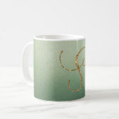 Mug LETTRE Olive Green Gold Parties scintillant S (Devant gauche)