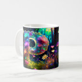 Mug Lettre P florale brillante (Devant gauche)