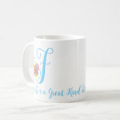 Mug LETTRE papillon F BOURSE Florale (Devant gauche)
