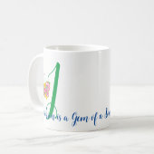Mug LETTRE papillon J BOURSE Florale (Devant gauche)