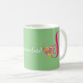 Mug LETTRE papillon S BOURSE Florale (Devant droit)