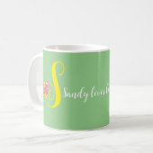 Mug LETTRE papillon S BOURSE Florale (Devant gauche)
