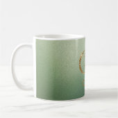 Mug Lettre Parties scintillant or vert olive F (Gauche)