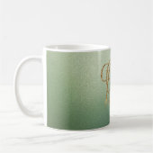 Mug Lettre Parties scintillant or vert olive R (Gauche)