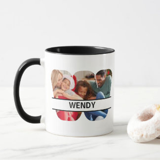 Mug Lettre personnalisée avec photo et nom 'W'