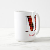 Mug Lettre Plaid tendance M Monogramme Nom Noël (Devant droit)