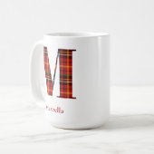 Mug Lettre Plaid tendance M Monogramme Nom Noël (Devant gauche)