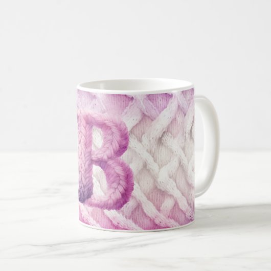 MUG LETTRE POPULAIRE ROSE CHAUD POPULAIRE B (Devant droit)