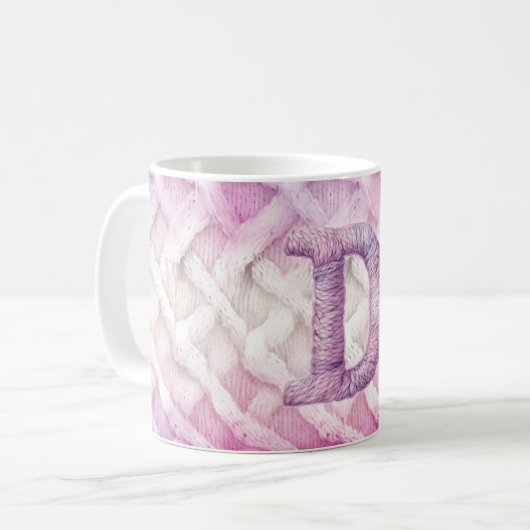 MUG LETTRE POPULAIRE ROSE CHAUD POPULAIRE D (Devant gauche)