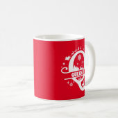 Mug Lettre Q Noël Monogramme Nom initial Rouge (Devant droit)