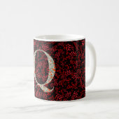 Mug Lettre Q rouge et liberté bordeaux (Devant droit)