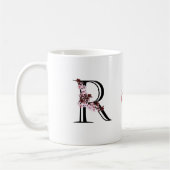 Mug Lettre R, Fleur de cerisier | Nom du script du mon (Gauche)