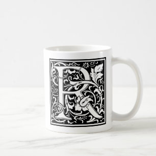 Mug Lettre R Monogramme Art Nouveau Médiéval