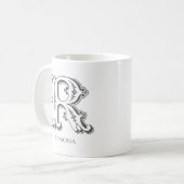 Mug Lettre R Monogramme Nom moderne (Devant gauche)