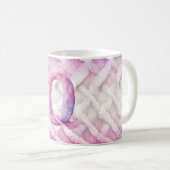 Mug Lettre rose blanche pourpre Q (Devant droit)
