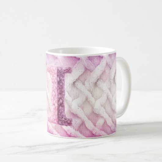 MUG LETTRE ROSE CHAUD ROSE POPULAIRE MOYENNE I (Devant droit)