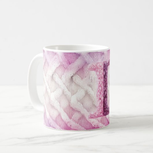 MUG LETTRE ROSE CHAUD ROSE POPULAIRE MOYENNE I (Devant gauche)