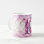 MUG LETTRE ROSE CHAUDE ROSE POPULAIRE POPULAIRE K (Devant gauche)