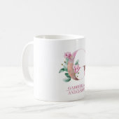 Mug LETTRE Rose D'Aquarelle D'OR G (Devant gauche)