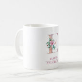Mug LETTRE Rose D'Aquarelle D'Or Monogramme E (Devant gauche)