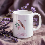Mug LETTRE Rose D'Aquarelle D'Or Monogramme N<br><div class="desc">LETTRE Rose D'Aquarelle D'Or Monogramme N</div>