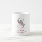 Mug LETTRE Rose D'Aquarelle D'Or Monogramme S (Centre)