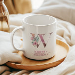 Mug LETTRE Rose D'Aquarelle D'Or Monogramme W<br><div class="desc">LETTRE Rose D'Aquarelle D'Or Monogramme W</div>