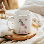 Mug LETTRE Rose D'Aquarelle D'Or Monogramme X<br><div class="desc">LETTRE Rose D'Aquarelle D'Or Monogramme X</div>