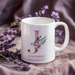Mug LETTRE Rose D'Aquarelle D'OR MOYENNE J<br><div class="desc">LETTRE Rose D'Aquarelle D'OR MOYENNE J</div>