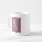 Mug Lettre rose et Brown un monogramme (Devant gauche)