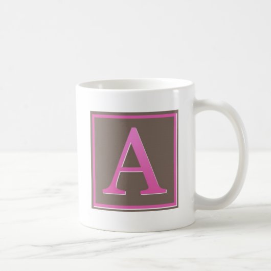 Mug Lettre rose et Brown un monogramme (Droite)
