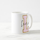 Mug Lettre rose Gold College Varsity Monogram L (Devant droit)