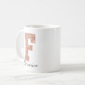 Mug LETTRE rose Parties scintillant or Varsity Monogra (Devant gauche)