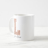 Mug LETTRE rose Parties scintillant or Varsity Monogra (Devant gauche)